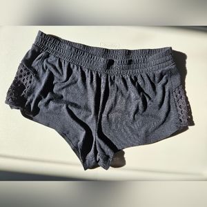 La SENZA Black cotton shorts sleep wear pajama pj short with sexy see thu size S